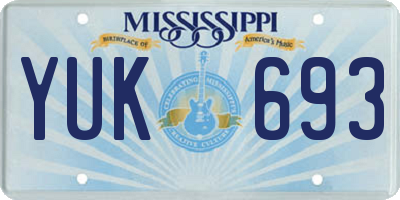 MS license plate YUK693