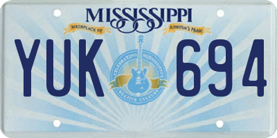 MS license plate YUK694