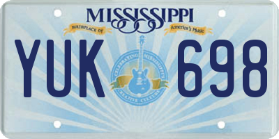 MS license plate YUK698