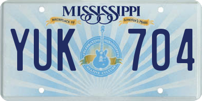 MS license plate YUK704