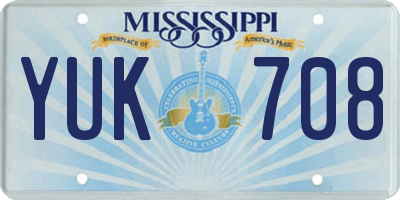 MS license plate YUK708