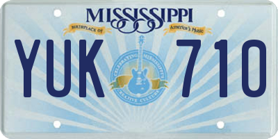 MS license plate YUK710