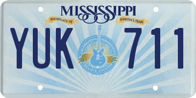 MS license plate YUK711