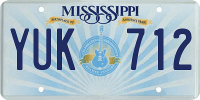 MS license plate YUK712
