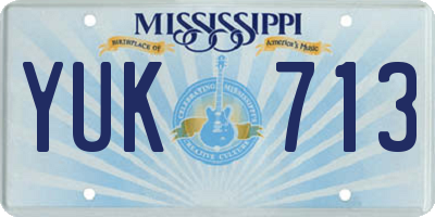 MS license plate YUK713