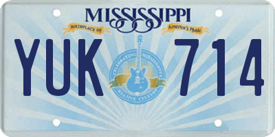 MS license plate YUK714