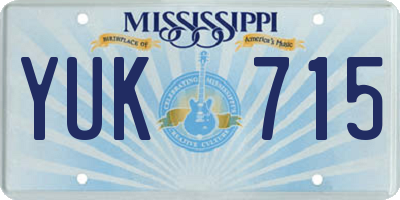 MS license plate YUK715