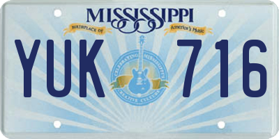 MS license plate YUK716