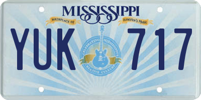 MS license plate YUK717