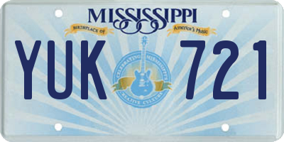 MS license plate YUK721