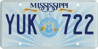 MS license plate YUK722