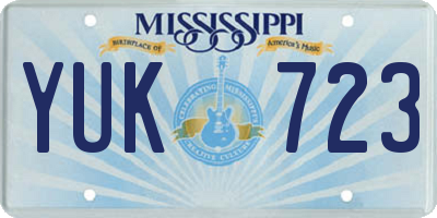 MS license plate YUK723