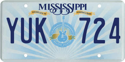 MS license plate YUK724
