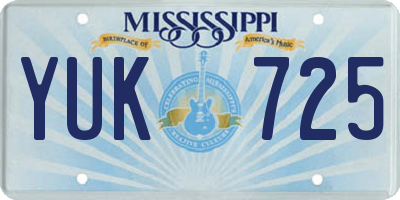 MS license plate YUK725