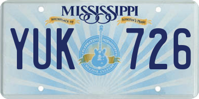 MS license plate YUK726