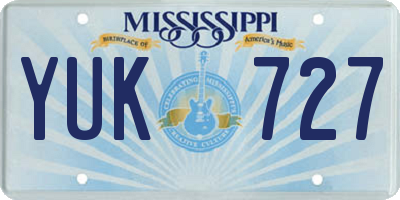 MS license plate YUK727