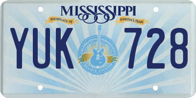 MS license plate YUK728