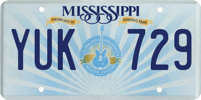 MS license plate YUK729