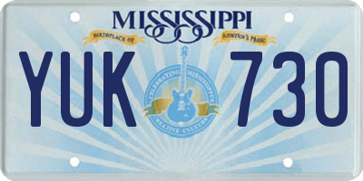 MS license plate YUK730