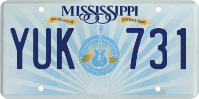 MS license plate YUK731