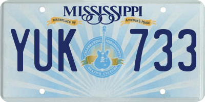 MS license plate YUK733