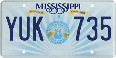 MS license plate YUK735