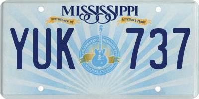 MS license plate YUK737
