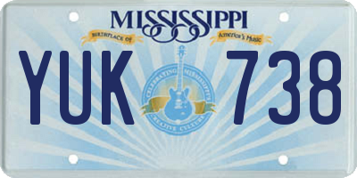 MS license plate YUK738