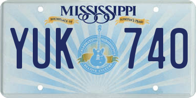 MS license plate YUK740
