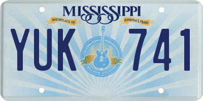 MS license plate YUK741