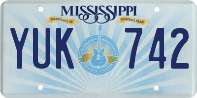 MS license plate YUK742