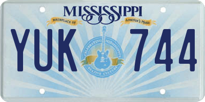 MS license plate YUK744