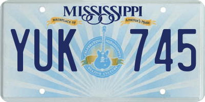MS license plate YUK745