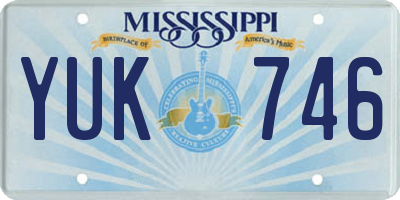 MS license plate YUK746