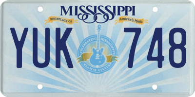 MS license plate YUK748