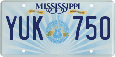 MS license plate YUK750