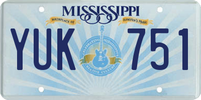 MS license plate YUK751