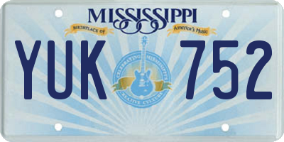 MS license plate YUK752