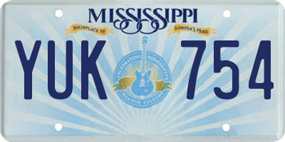 MS license plate YUK754