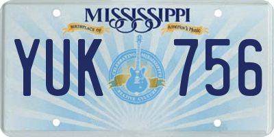 MS license plate YUK756