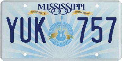 MS license plate YUK757