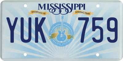 MS license plate YUK759