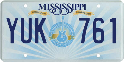 MS license plate YUK761