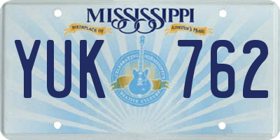 MS license plate YUK762