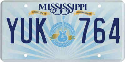 MS license plate YUK764