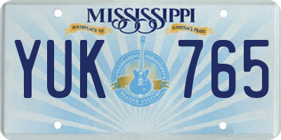 MS license plate YUK765