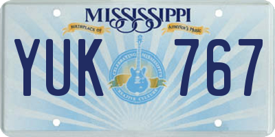 MS license plate YUK767