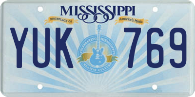 MS license plate YUK769