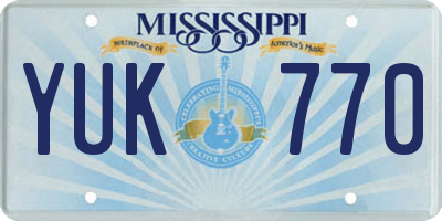 MS license plate YUK770