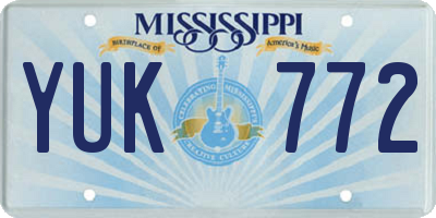 MS license plate YUK772